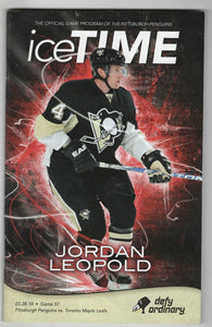 Mar 28 2010 Maple Leafs @ Pittsburgh Penguins Program Sidney Crosby 2 Goals