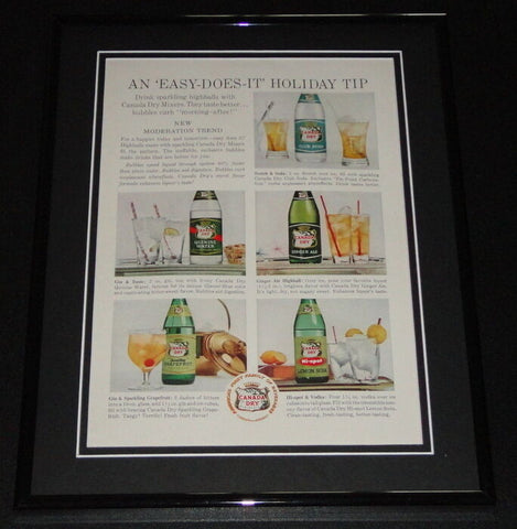 1959 Canada Dry Ginger Ale 11x14 Framed ORIGINAL Vintage Advertisement