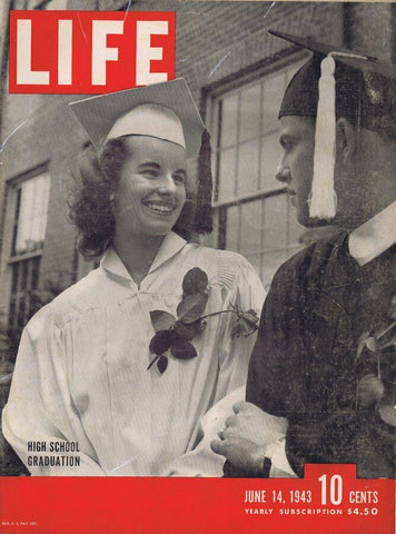 ORIGINAL Vintage Life Magazine June 14 1943 High School Graduation