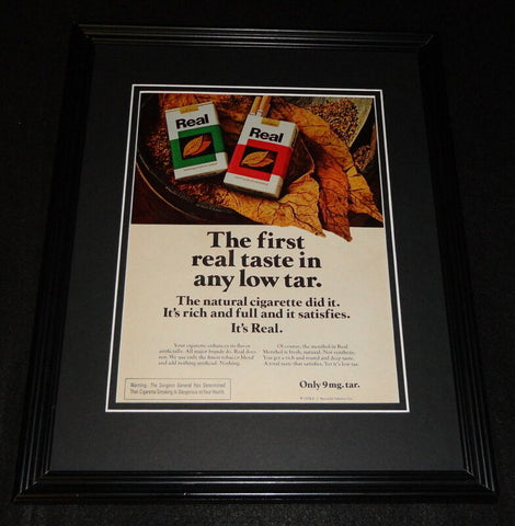 1978 Real Cigarettes 11x14 Framed ORIGINAL Vintage Advertisement