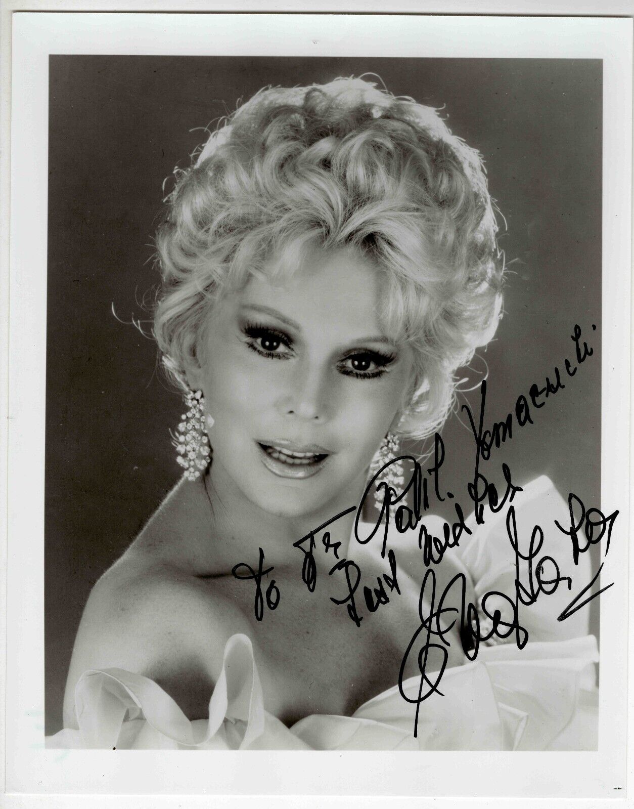 Eva Gabor Signed 8x10 Photo JSA Green Acres Rescuers Aristocrats Match Game H