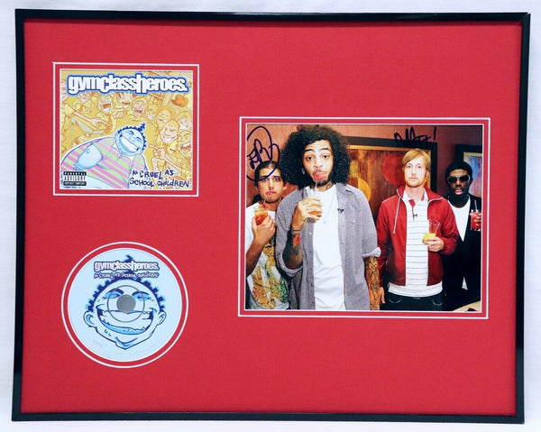 Gym Class Heroes Signed Framed As Cruel As School Children CD & Photo Display AW