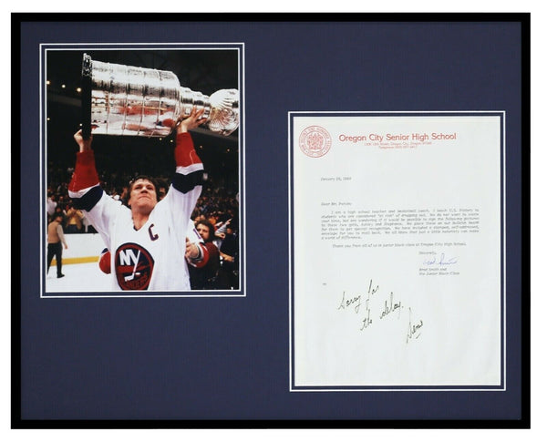 Denis Potvin Signed Framed 16x20 Response to Fan Letter & Photo Display 