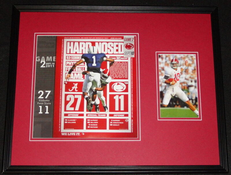 2011 Alabama vs Penn State AJ McCarron Framed 16x20 Photo Display 