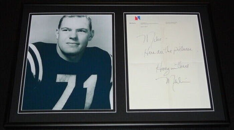 Merlin Olsen Signed Framed NBC Letterhead & Photo Display Rams