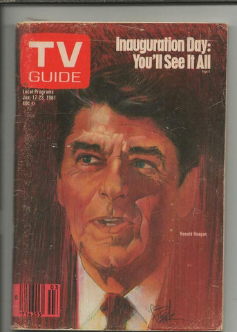 ORIGINAL Vintage January 17, 1981 TV Guide Magazine Ronald Reagan Inauguration