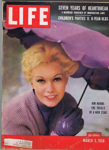 ORIGINAL Vintage Life Magazine March 5 1956 Kim Novak