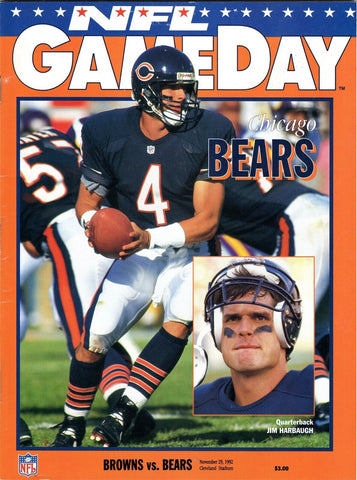 VINTAGE Nov 29 1992 Bears vs Browns Program Jim Harbaugh Cover Mike Ditka