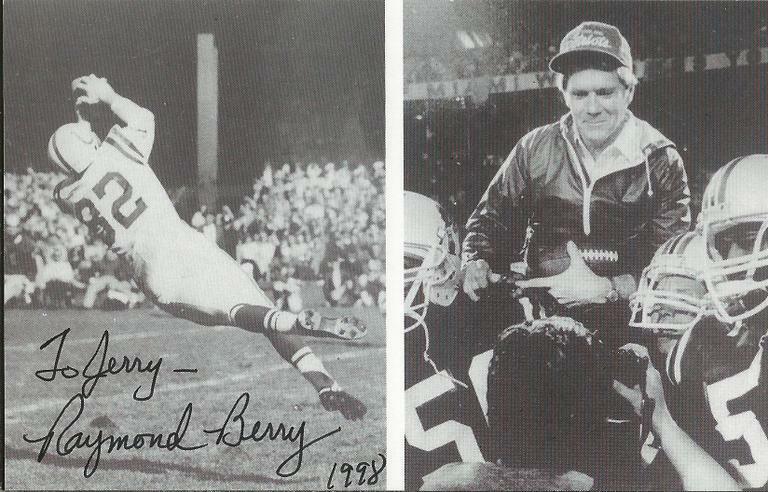 Raymond Berry 1998 Signed 3.5x5.5 Postcard Colts Patriots