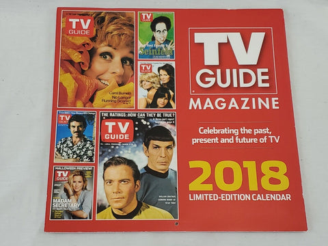 2018 TV Guide Calendar Star Trek William Shatner Jerry Seinfeld Carol Burnett