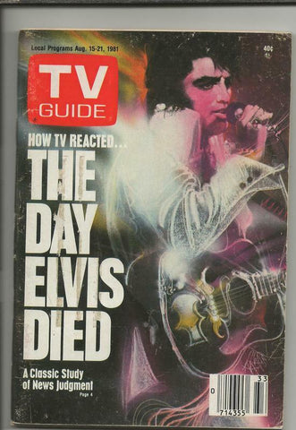 ORIGINAL Vintage August 15, 1981 TV Guide Magazine Elvis Presley