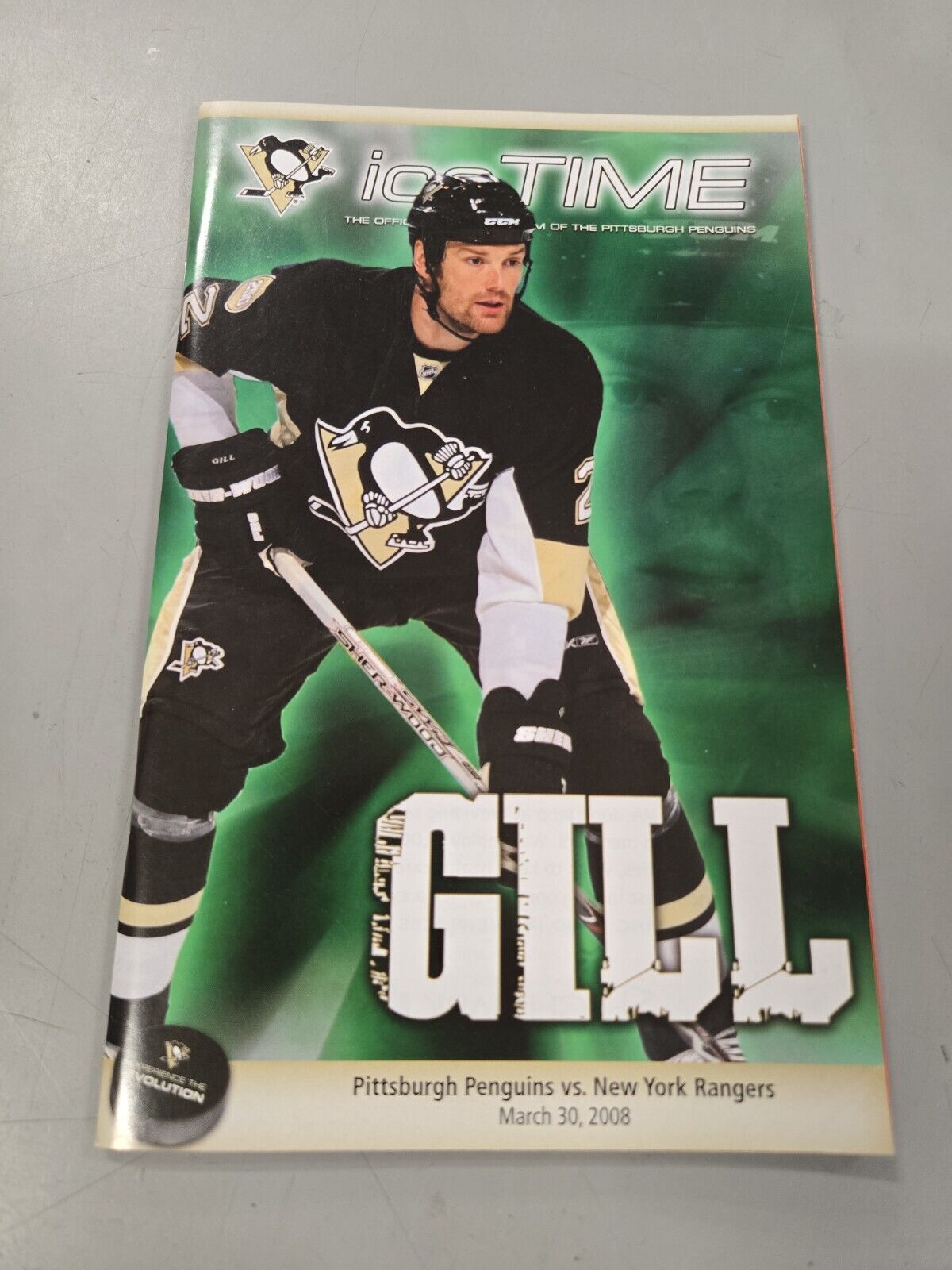 Mar 30 2008 Rangers @ Penguins Program Hal Gill Evgeni Malkin Goal