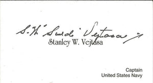 Stanley Swede Vejtasa Signed Business Card WWII Ace Grim Reapers US Navy