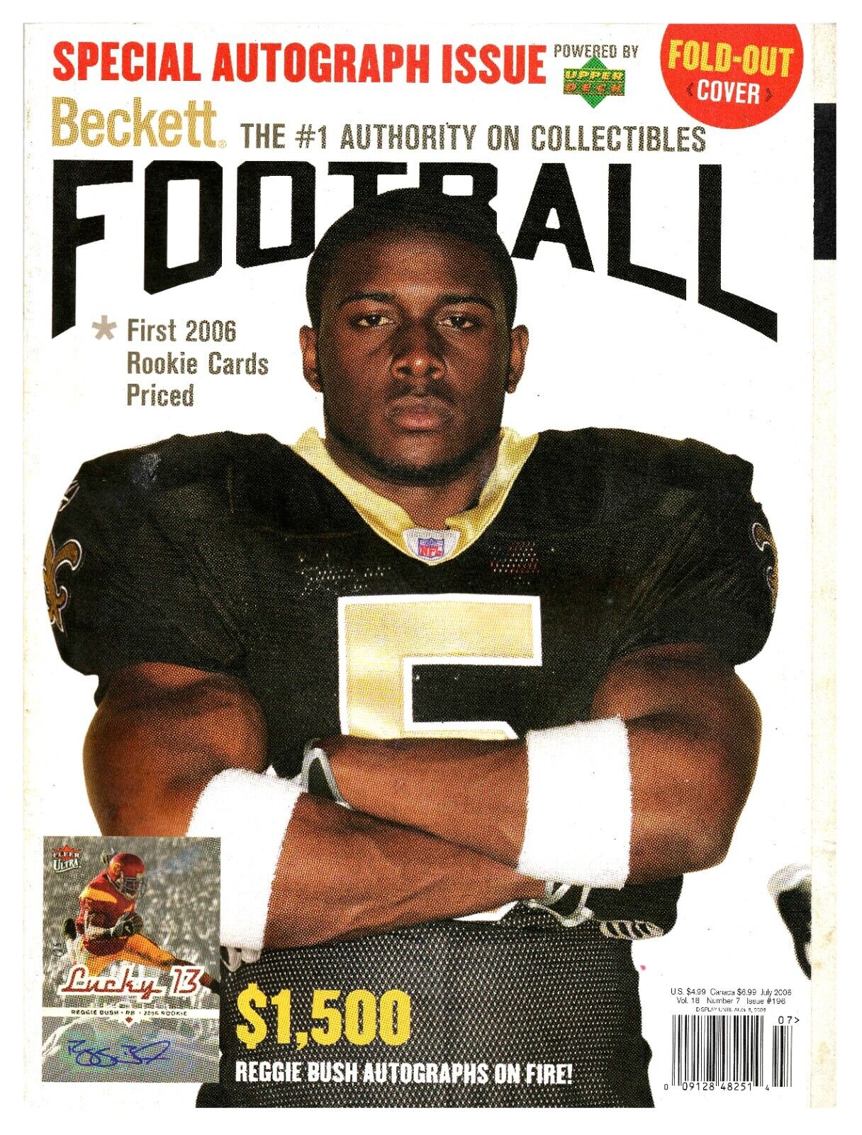 VINTAGE July 2006 Beckett Football Magazine Reggie Bush Saints