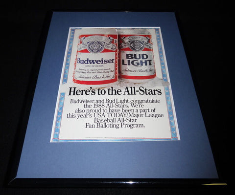 1988 Budweiser Beer MLB All Star Game Framed 11x14 ORIGINAL Advertisement