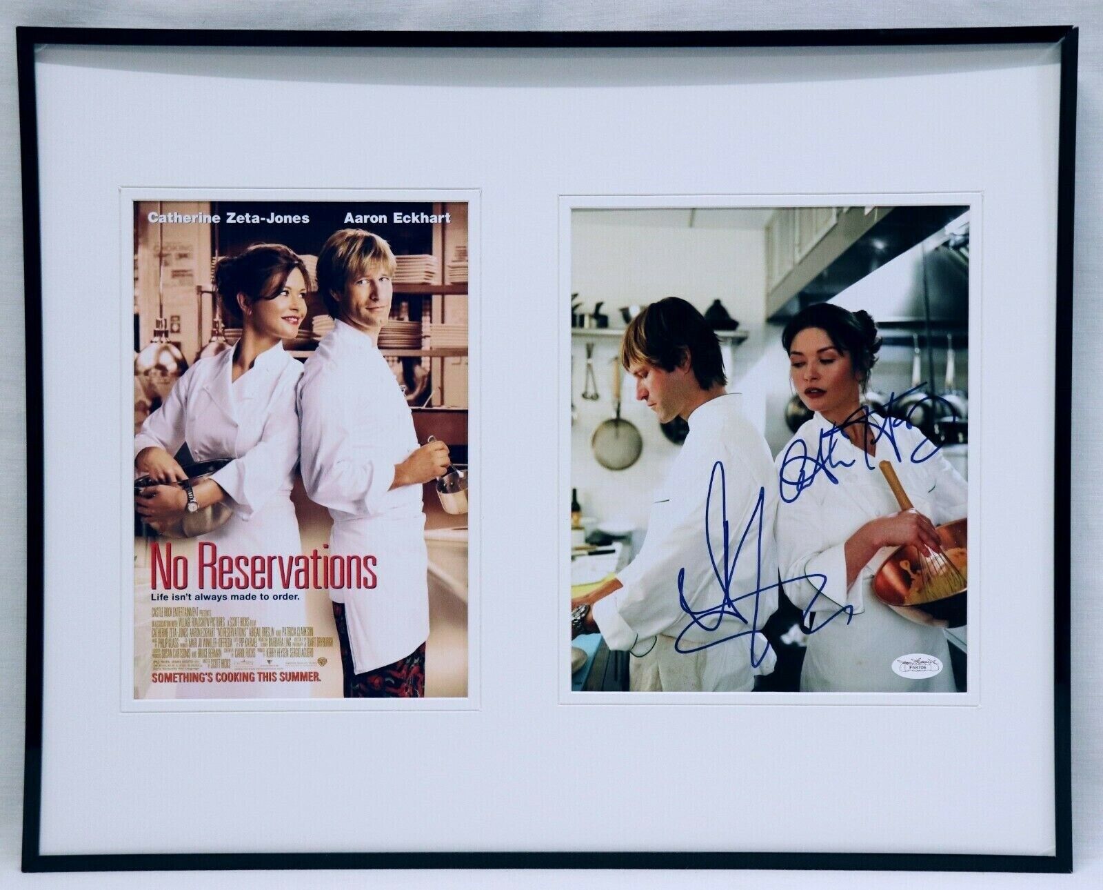 Catherine Zeta Jones & Aaron Eckhart Dual Signed Framed 16x20 Photo Set JSA