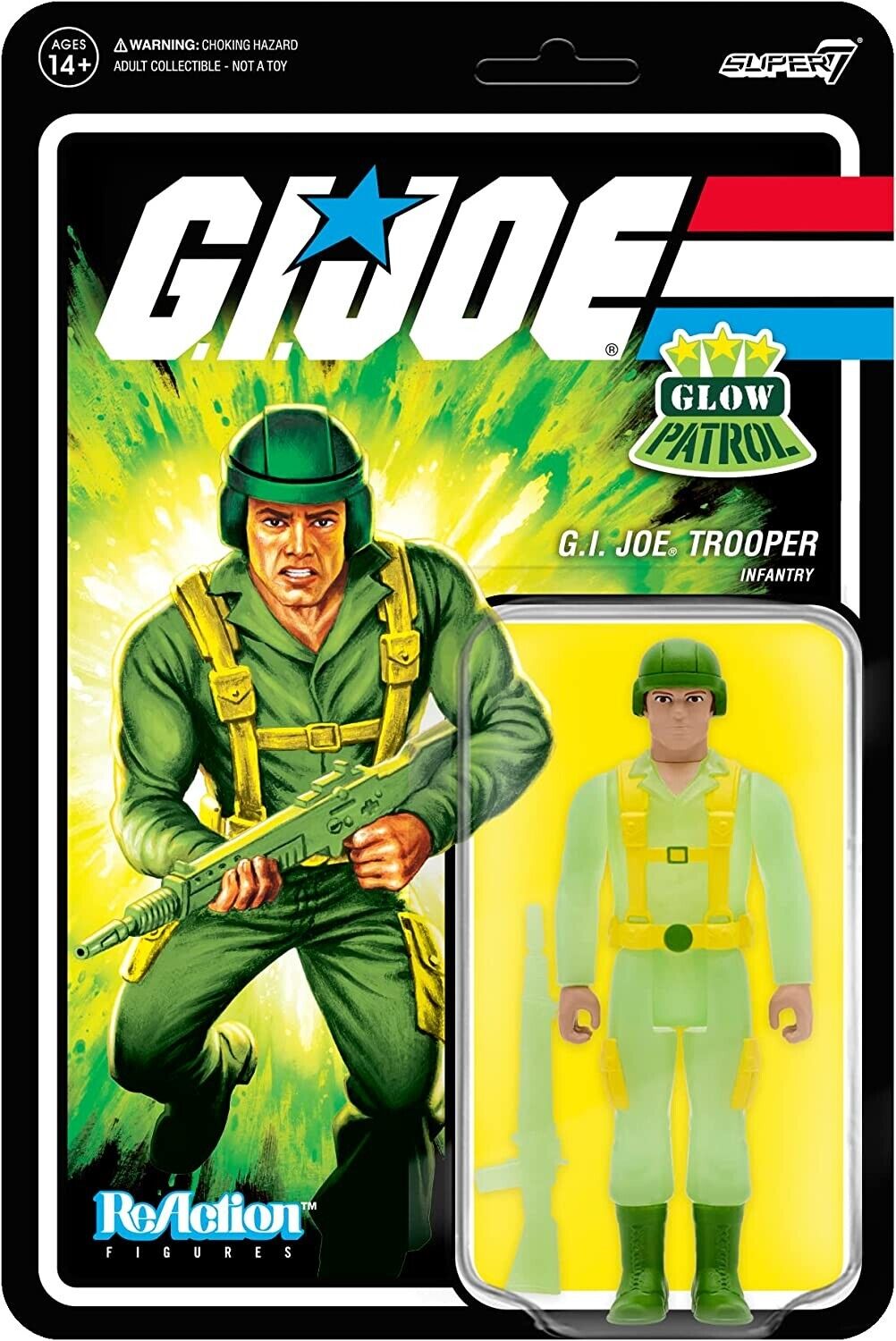 NEW SEALED 2022 Super7 G.I. Joe Greenshirt Glow Patrol Reaction Figure