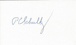 Peter Schultz Signed 3x5 Index Card Inventor Optical Fiber