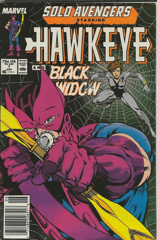 Solo Avengers #7 ORIGINAL Vintage 1988 Marvel Comics Hawkeye Black Widow