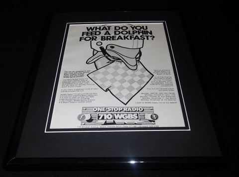 1981 WGBS 710 / Miami Dolphins Framed 11x14 ORIGINAL Vintage Advertisement 