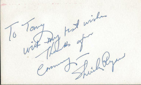 Sheila Ryan Signed Vintage 3x5 Index Card JSA A-Haunting We Will Go 