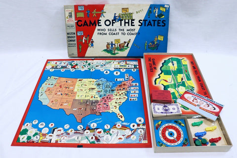 ORIGINAL Vintage 1954 Milton Bradley Game of the States Board Game  