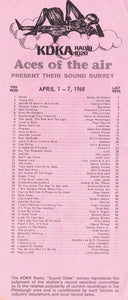 KDKA 1020 Pittsburgh VINTAGE April 1 1968 Music Survey Barbra Streisand Sinatra