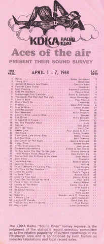 KDKA 1020 Pittsburgh VINTAGE April 1 1968 Music Survey Barbra Streisand Sinatra