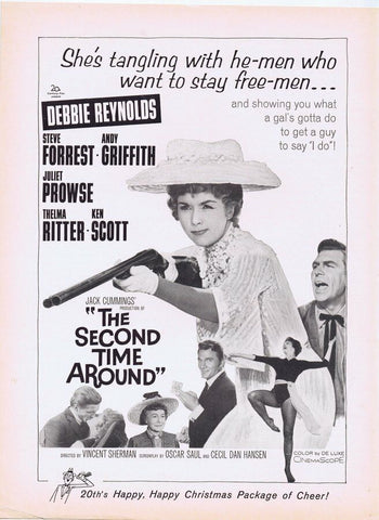 Second Time Around ORIGINAL Vintage 1961 9x12 Industry Ad Debbie Reynolds