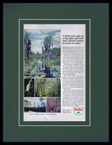 1968 Sinclair Oil / Okefenokee Framed 11x14 ORIGINAL Vintage Advertisement