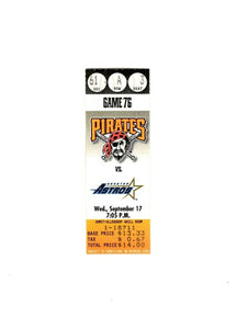 Sep 17 1997 Houston Astros @ Pittsburgh Pirates Ticket Jeff Bagwell HR