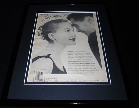 1957 Listerine Antiseptic 11x14 Framed ORIGINAL Vintage Advertisement