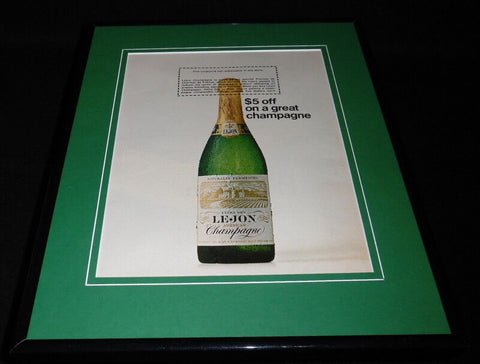 1968 Lejon Champagne 11x14 Framed ORIGINAL Vintage Advertisement