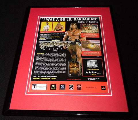 Barbarian 2002 PS2 XBox Framed 11x14 ORIGINAL Vintage Advertisement 