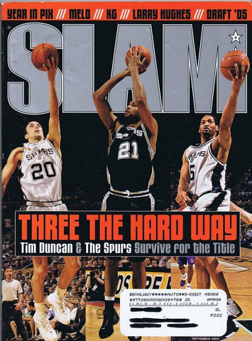 ORIGINAL Vintage Slam Magazine September 2005 Tim Duncan Spurs