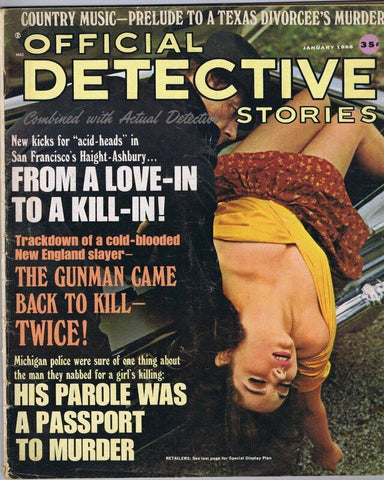 ORIGINAL Vintage Official Detective Stories Magazine January 1968 GGA 