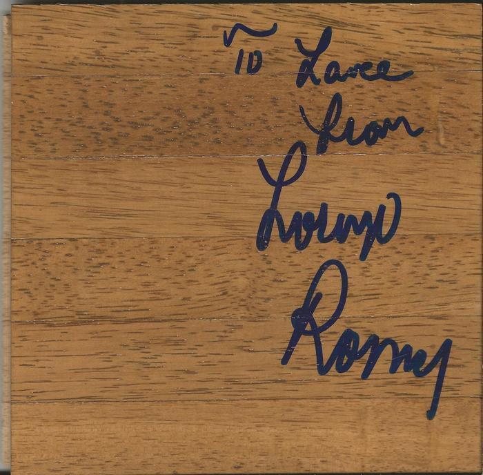 Lorenzo Romar Signed 6x6 Floorboard Washington