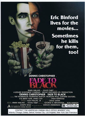 Fade to Black 1980 ORIGINAL Vintage 9x12 Industry Ad Dennis Christopher