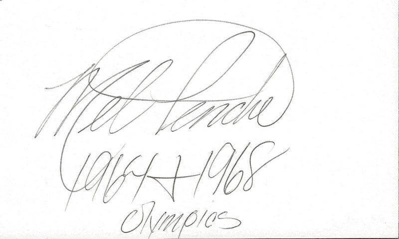 Mel Pender Signed 3x5 Index Card Olympic Gold Medalist