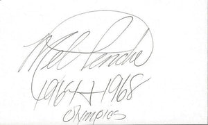 Mel Pender Signed 3x5 Index Card Olympic Gold Medalist