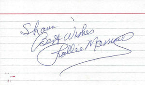 Coach Rollie Massimino Signed 3x5 Index Card Villanova