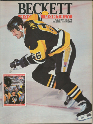 ORIGINAL Vintage August 1991 Beckett Hockey Card Magazine Mario Lemieux