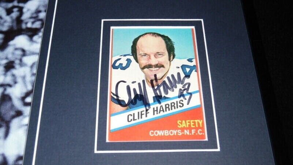 Cliff Harris Signed Framed 11x17 Photo Display Cowboys