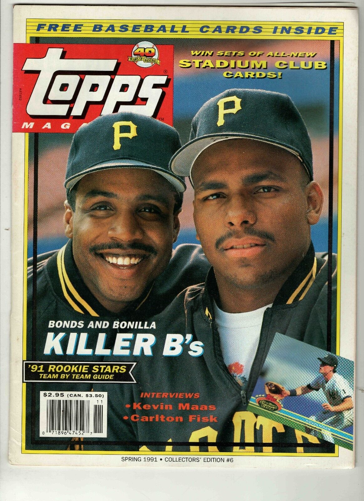 Spring 1991 Topps Magazine Barry Bonds Bobby Bonilla Pirates (No Cards)