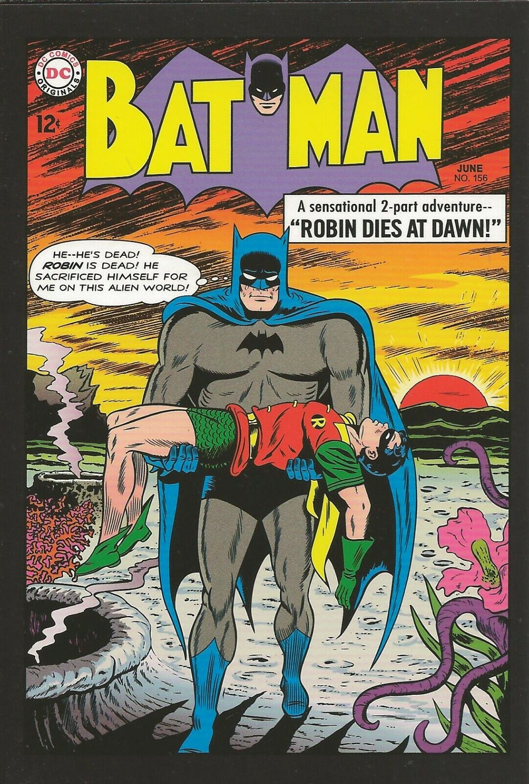 Batman #156 1963 4x5" Cover Postcard 2010 DC Comics Robin Dies at Dawn