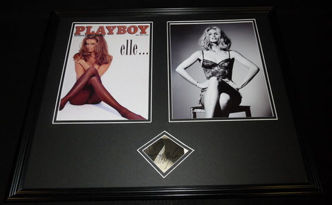 Elle Macpherson Signed Framed 16x20 Lingerie Stockings Photo Set JSA