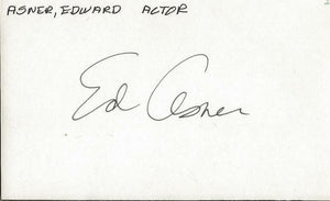 Ed Asner Signed 3x5 Index Card B