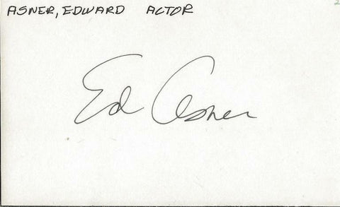 Ed Asner Signed 3x5 Index Card B