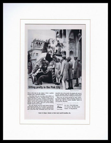 1962 India Tourist Office Travel Framed 11x14 ORIGINAL Vintage Advertisement 