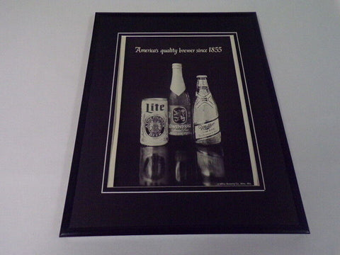 1980 Miller High Life / Lite / Lowenbrau Framed 11x14 ORIGINAL Advertisement  